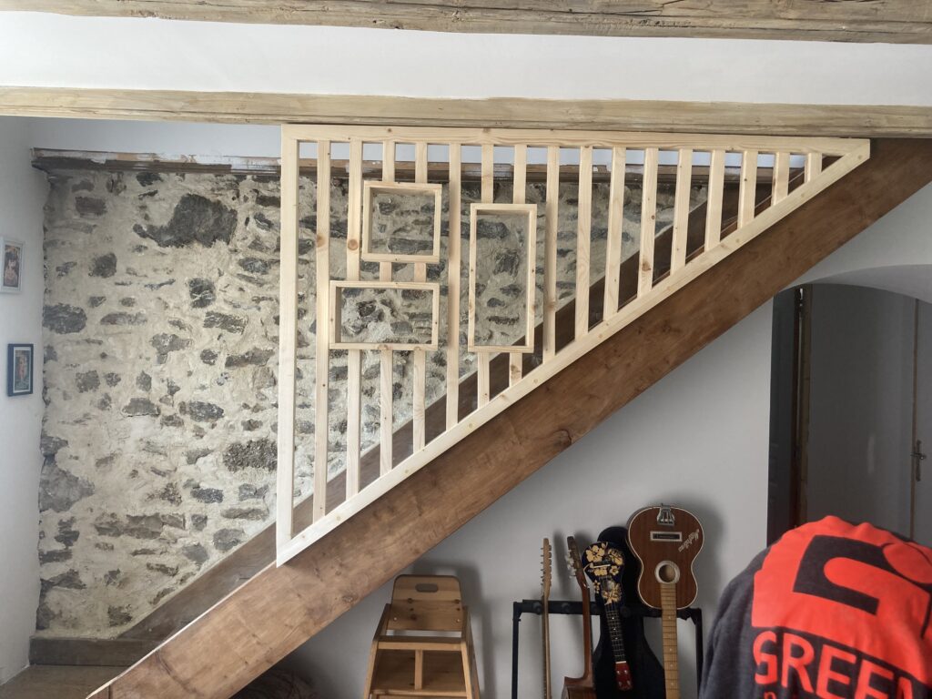 fabrication meuble sur mesure rembarde escalier claustra Anna Tesson Atelier la Barbue