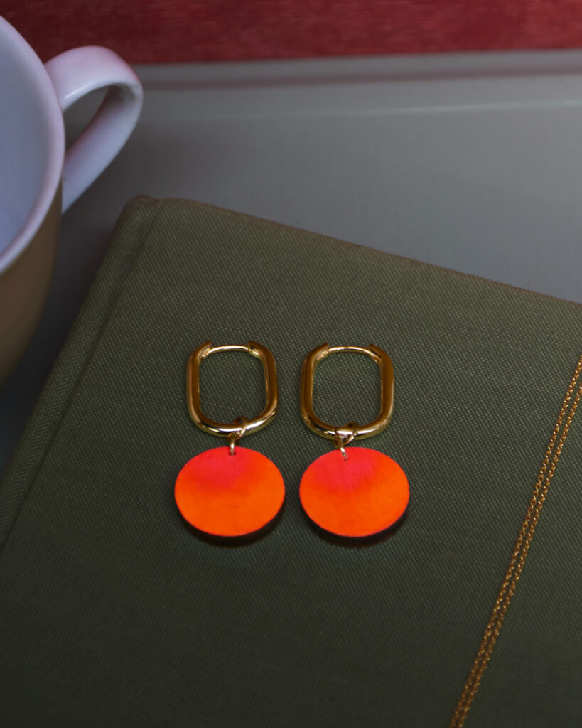 boucles d'oreilles oranges atelier la barbue